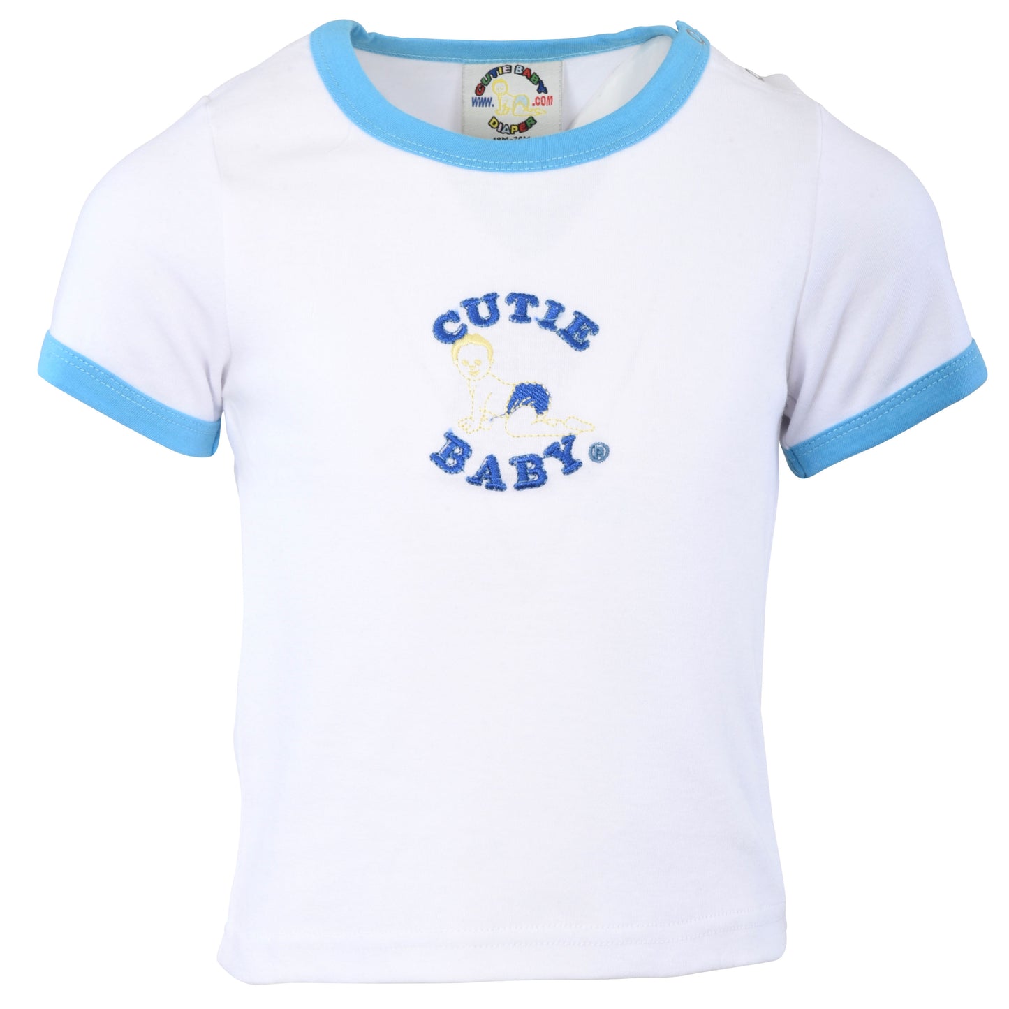 Egyptian Comb Cotton Diaper/T-shirt Combo - Light Blue