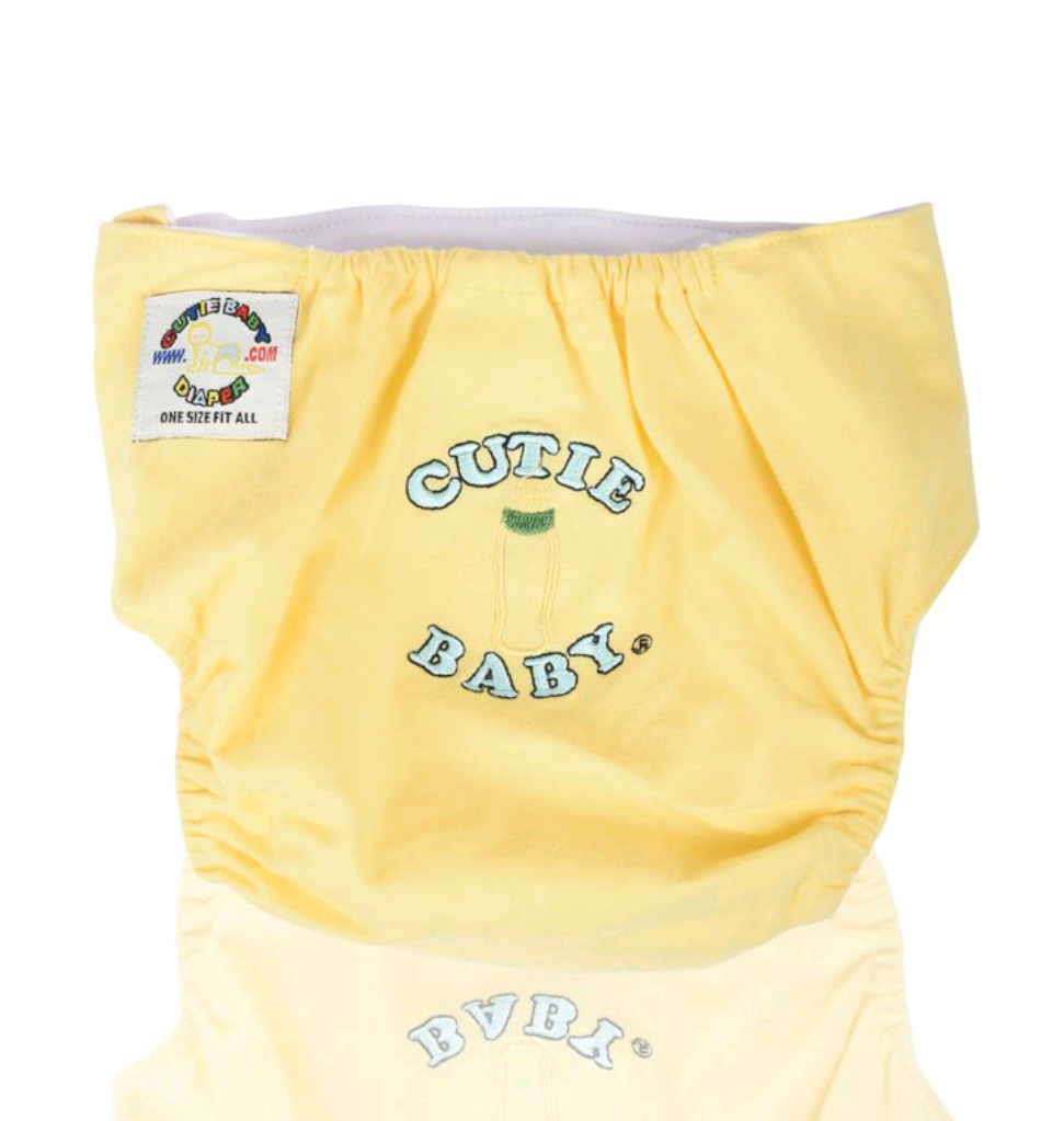 Egyptian Comb Cotton Snap Diaper - Yellow