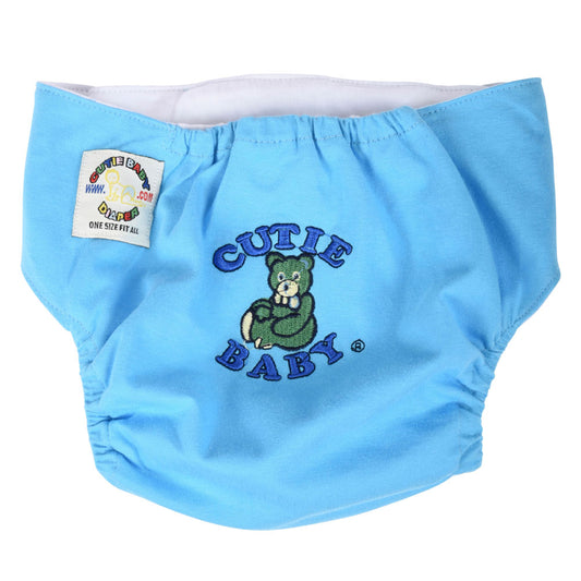 Egyptian Comb Cotton Snap Diapers - Light Blue
